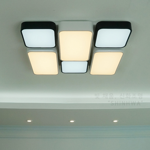 LED 블록 6등 거실 인테리어 조명 100W (3색변환)